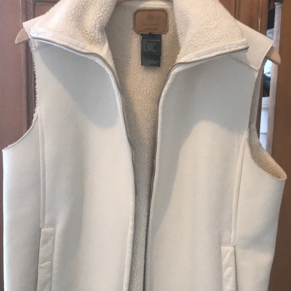 Ralph Lauren cream, faux shearling vest.